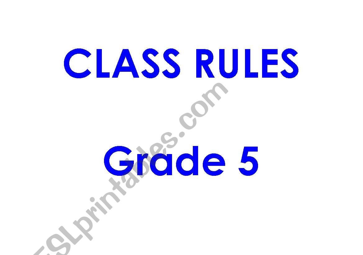 Class rules in grade 5 worksheet