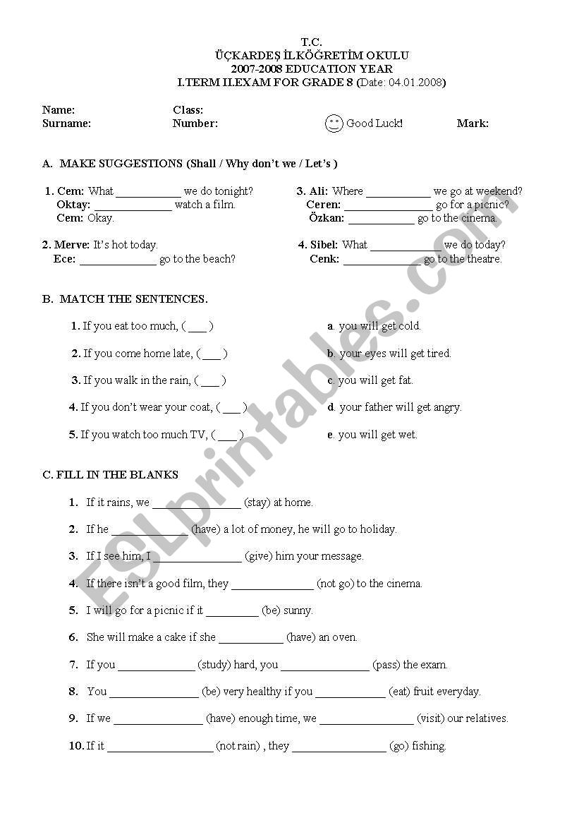 grammer worksheet