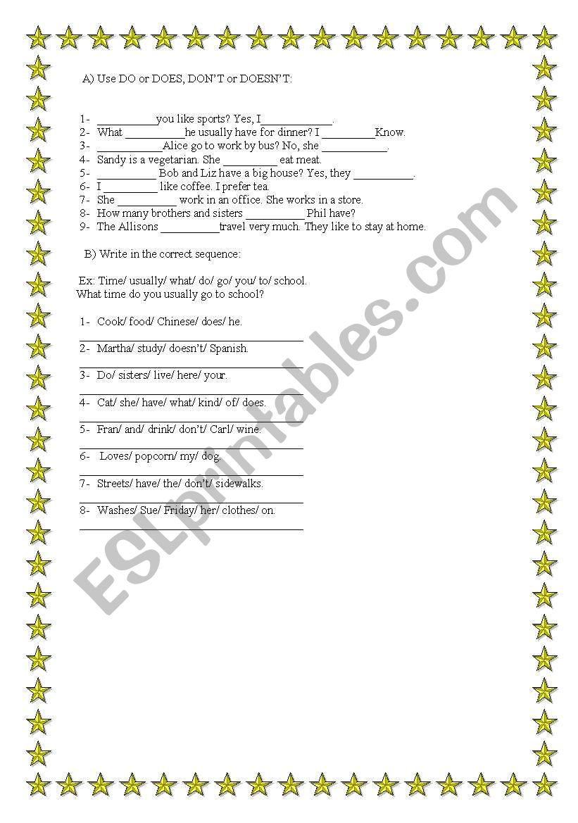 Simple Present worksheet