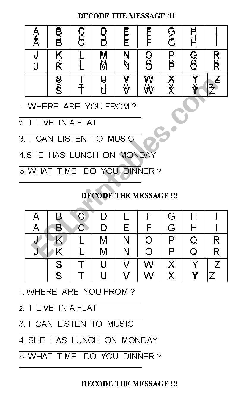 english-worksheets-decode-the-message