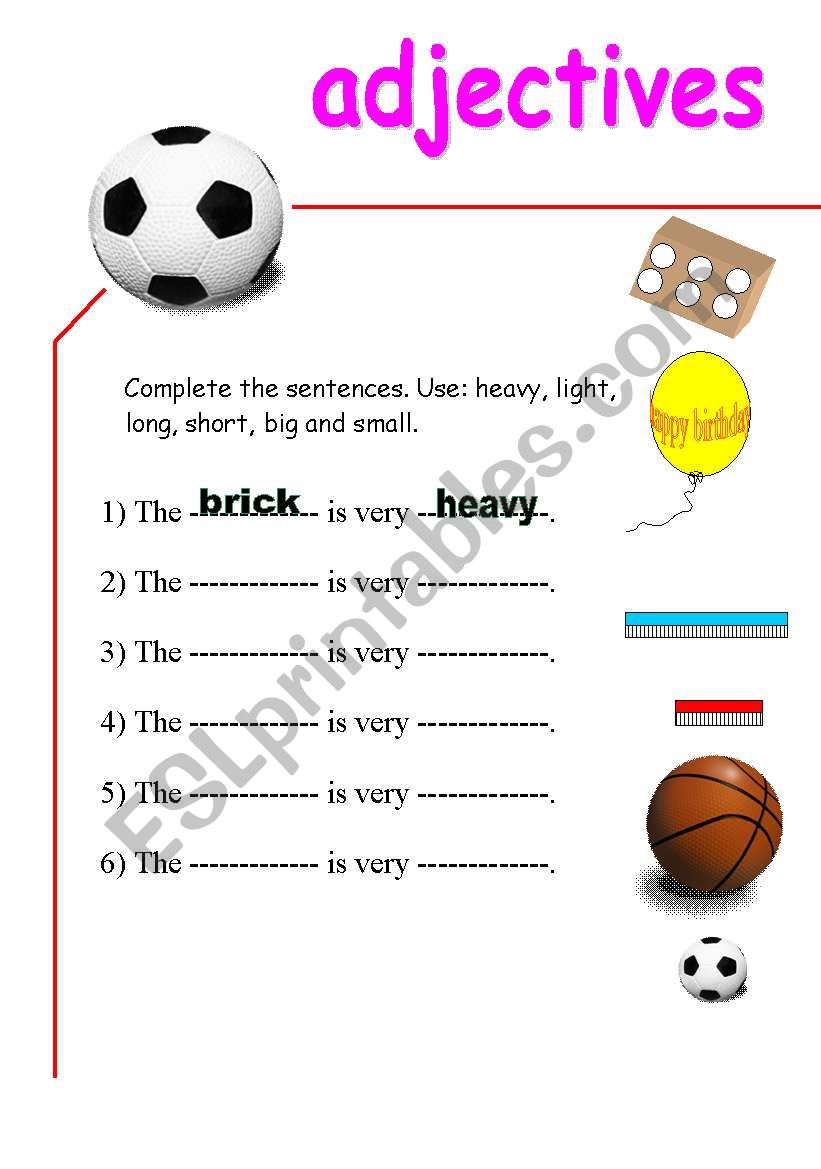 Adjectives ESL Worksheet By My Nice Class