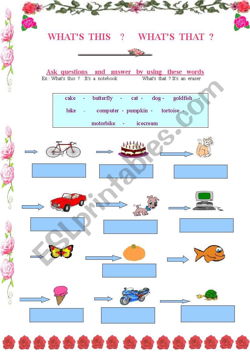 What´s this ? What´s that ? a/an - ESL worksheet by Patou