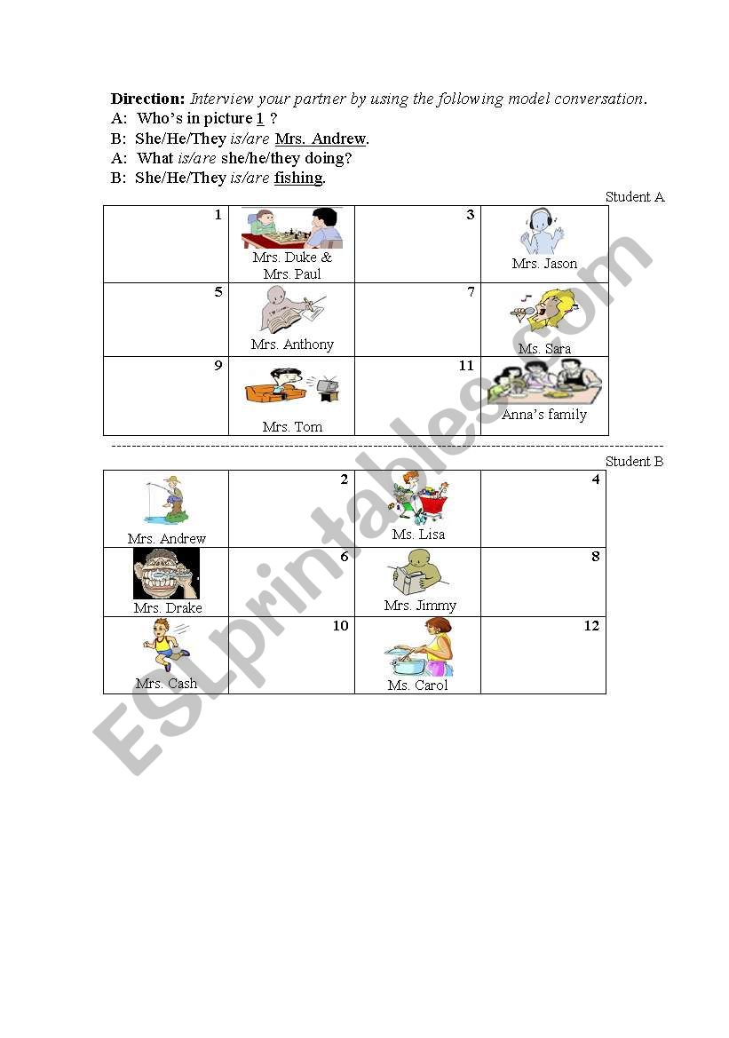 Past progressive tense worksheet