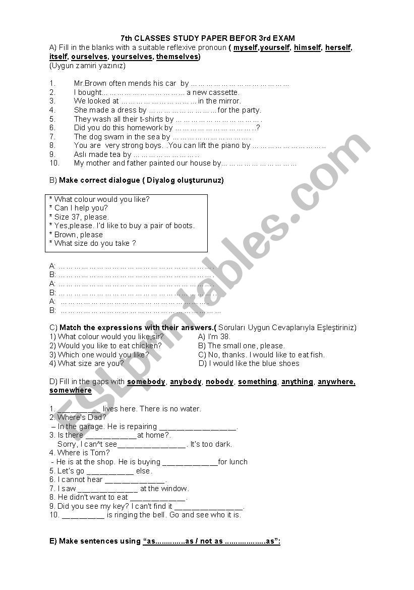 quiz worksheet