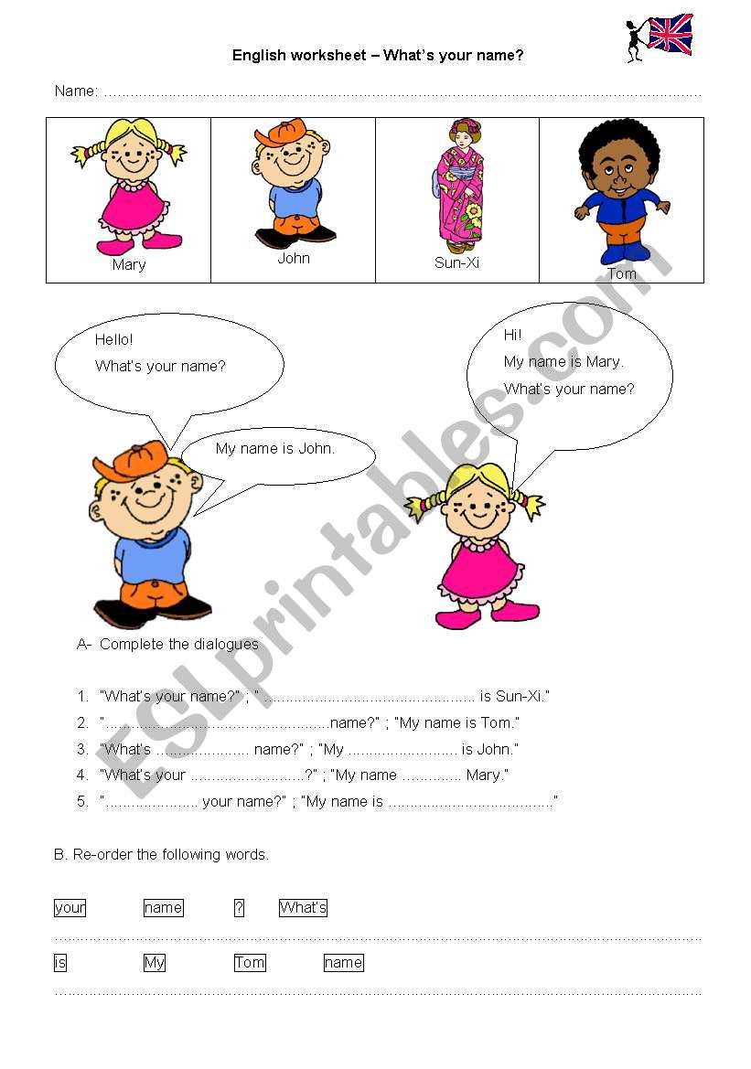 What´s your name? - ESL worksheet by mokagil