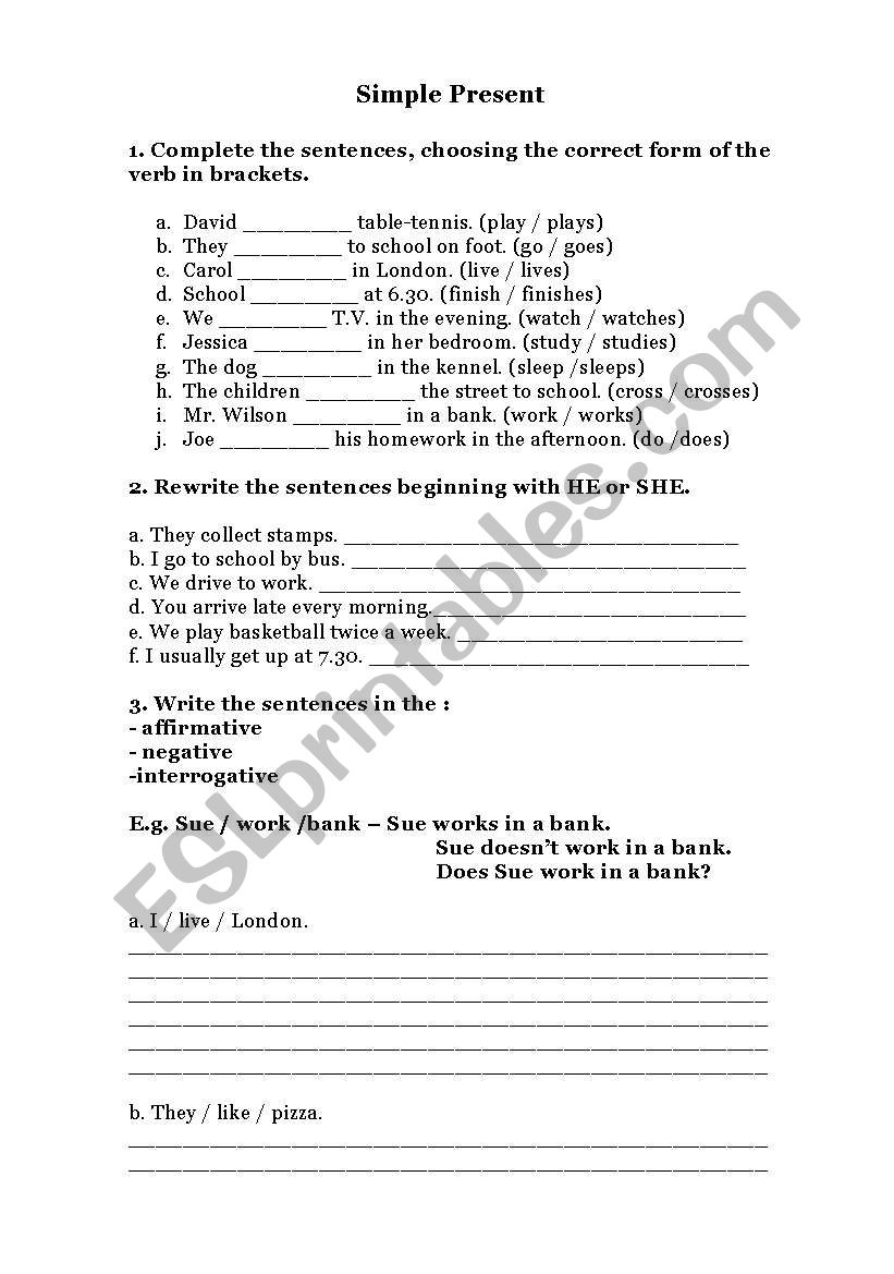 Present Simple and daily routine - ESL worksheet by smorais