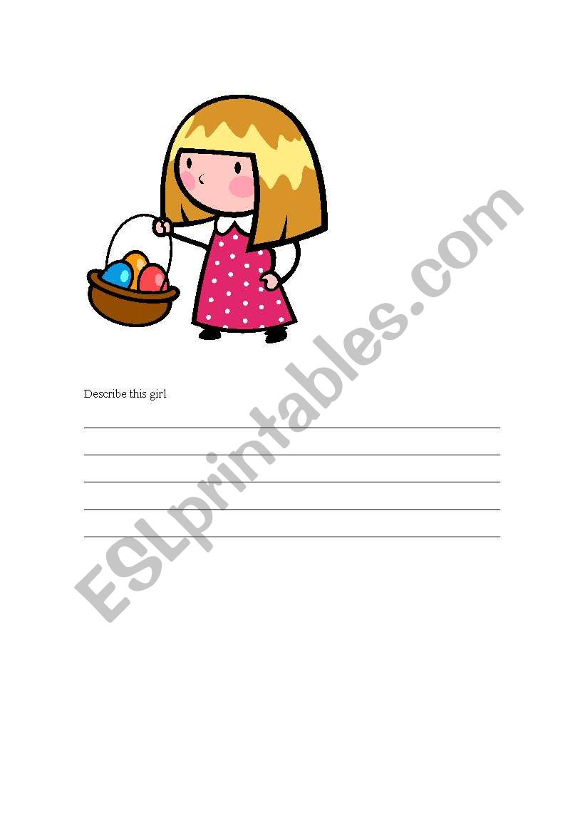 Describe this girl worksheet