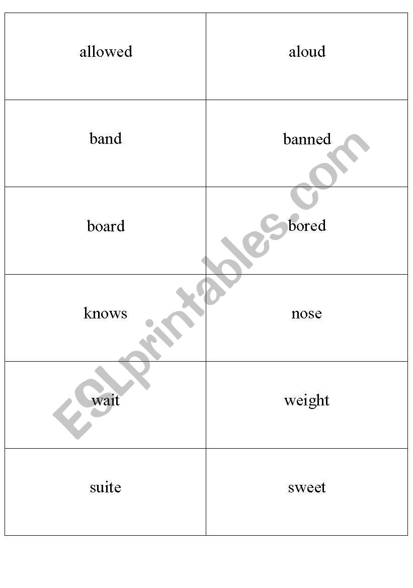 homophones worksheet