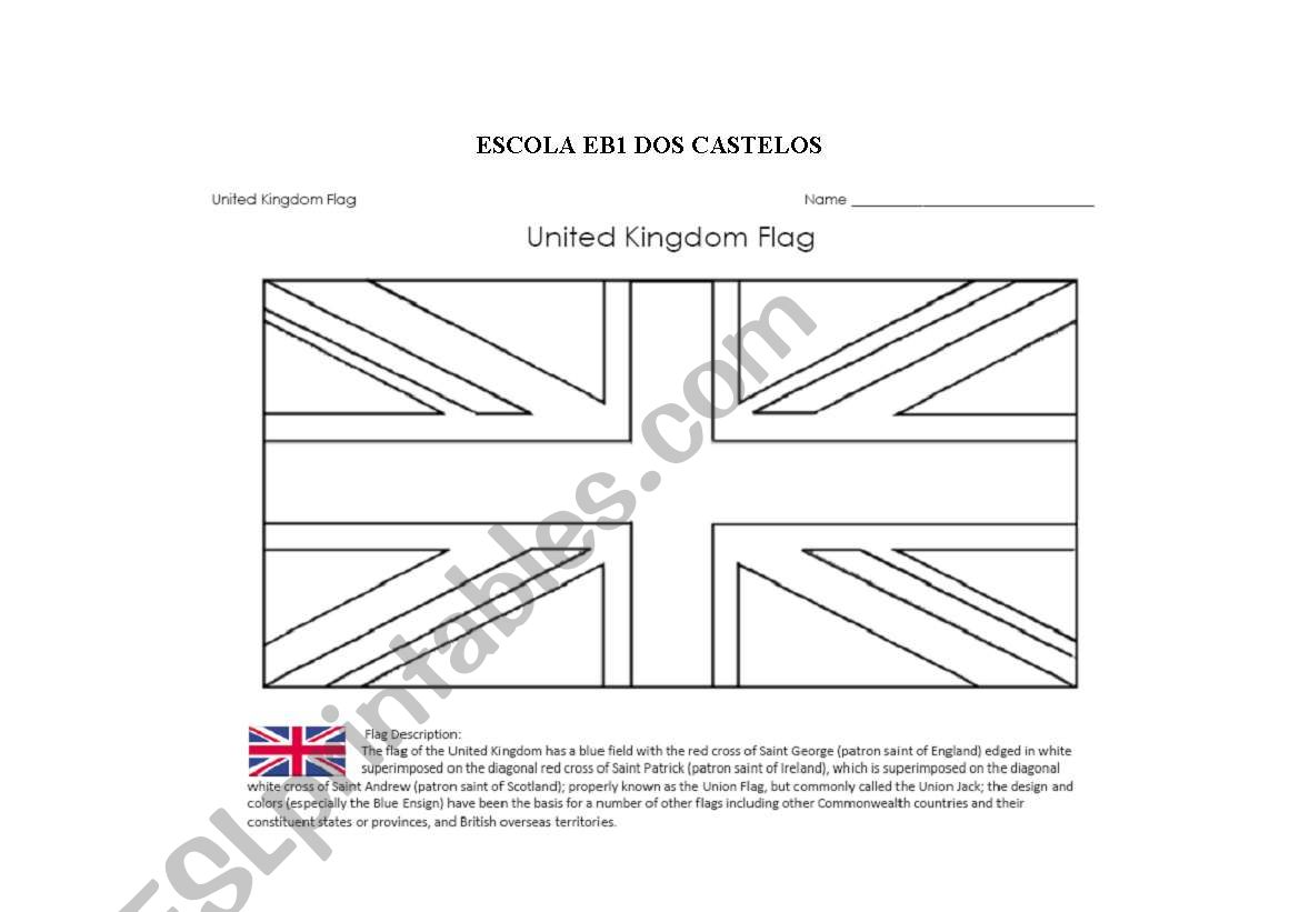 UK flag worksheet