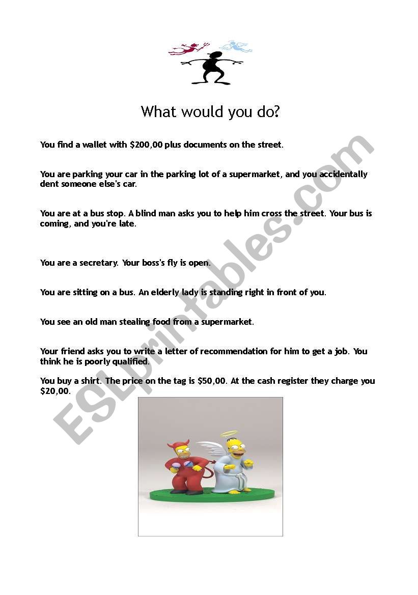 What would you do? worksheet