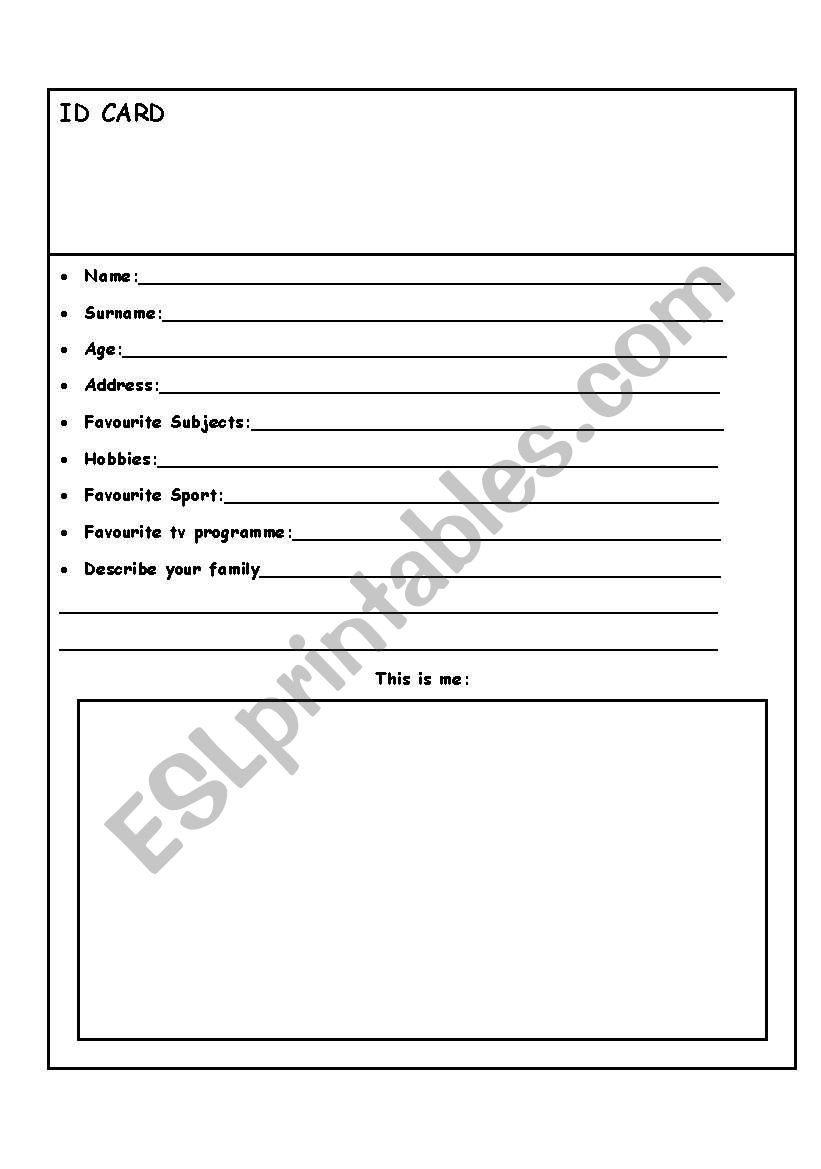 English worksheets: Personal Information