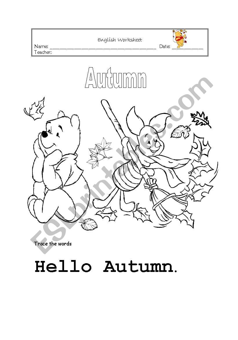 Autumn colouring worksheet