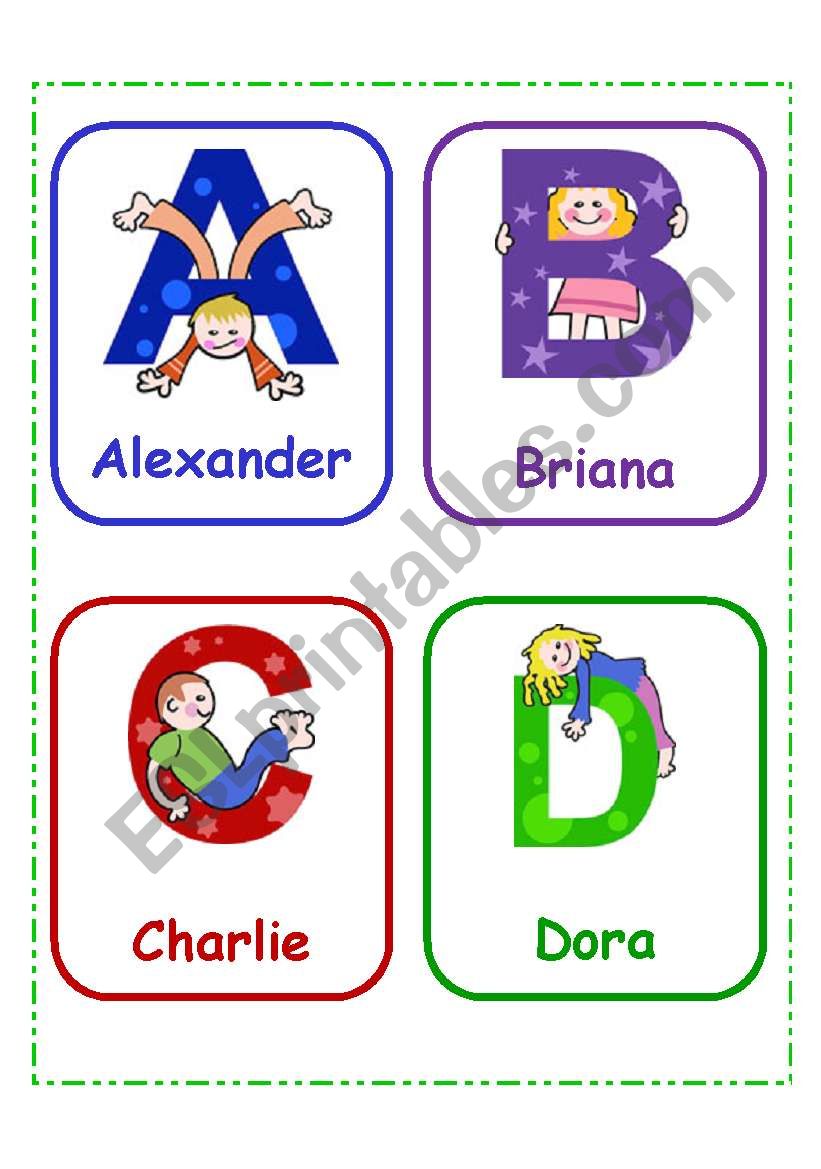 Children S Names Alphabet Esl Worksheet By La Luna