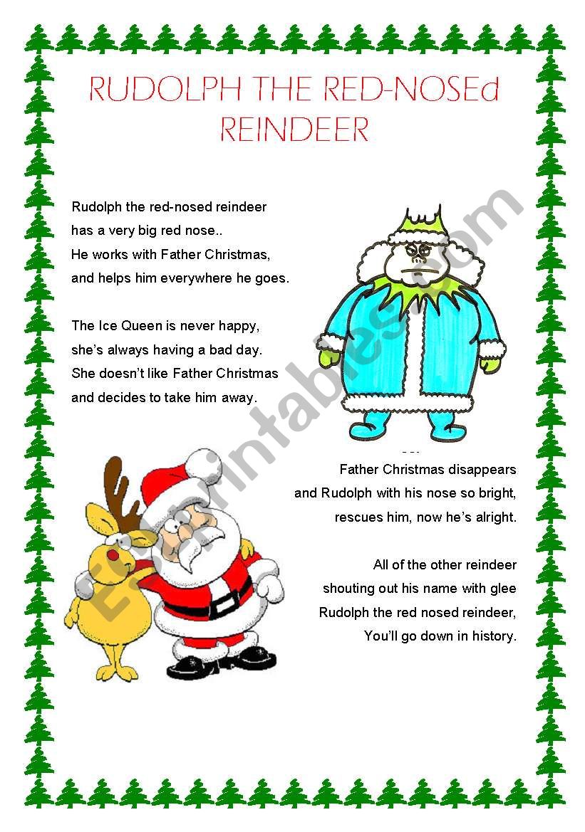 English worksheets: Rudolph the Red-Nosed Reindeer