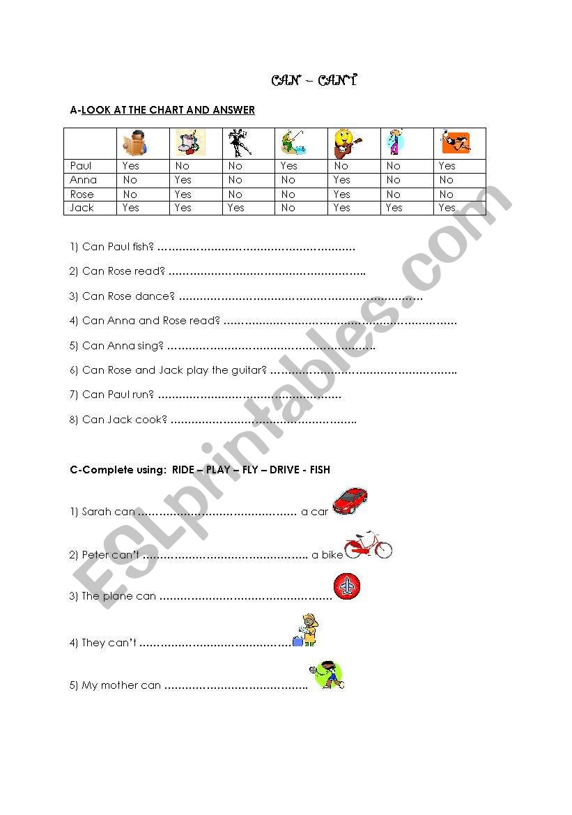 can cant esl worksheet by sole1977