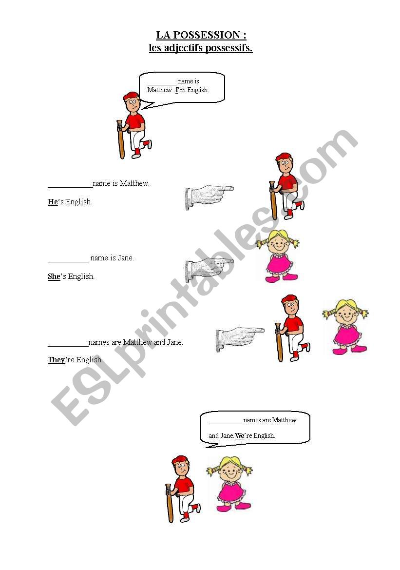 POSSESSIVES worksheet