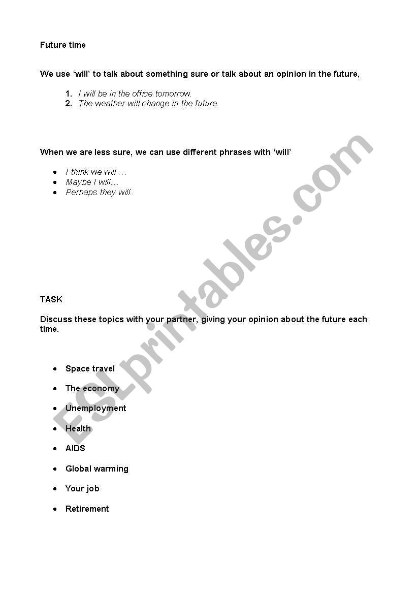 will worksheet