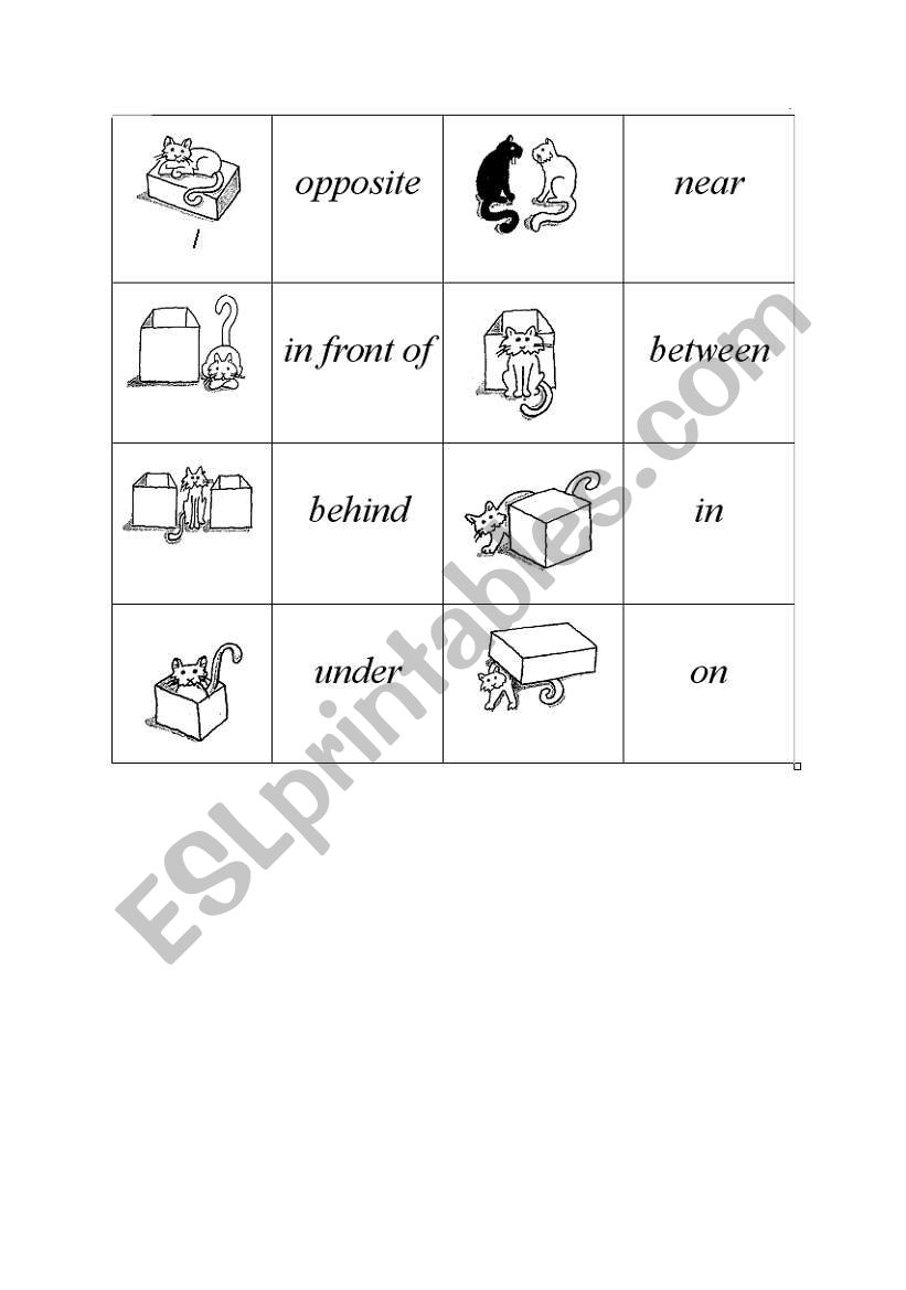 Prepositions Of Place Dominoes ESL Worksheet By Anusia