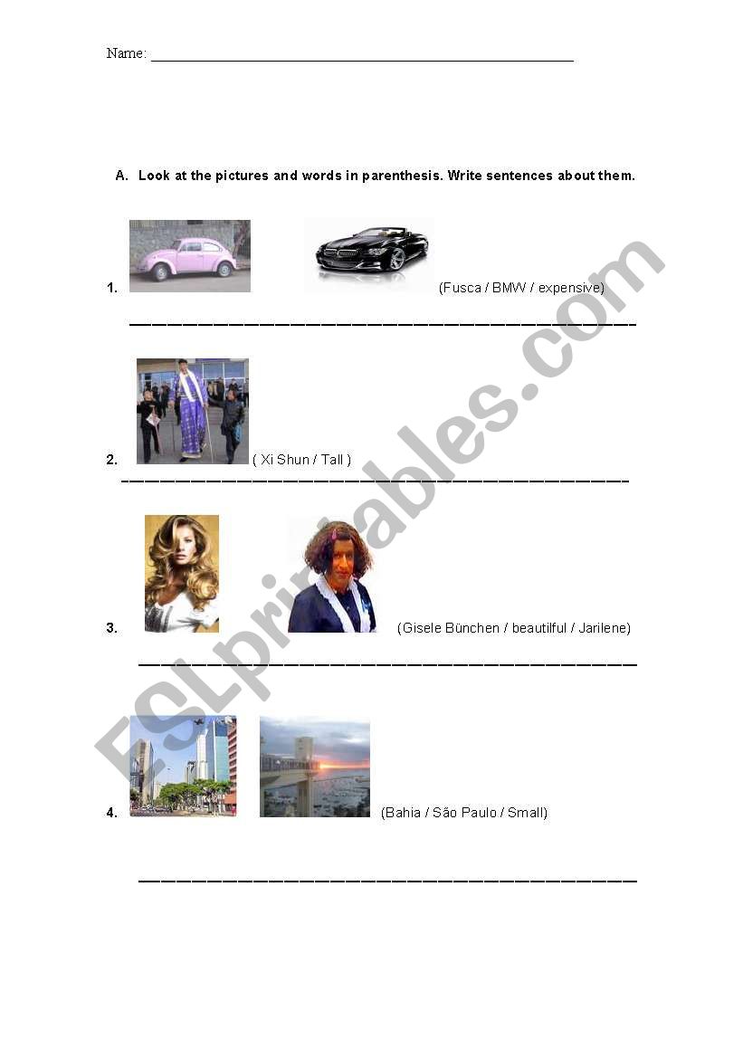 Comparative Degree worksheet