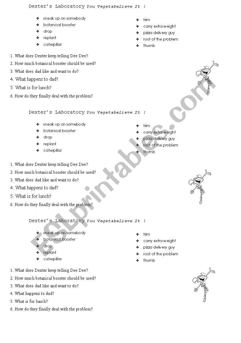 Dexters Laboratory worksheet