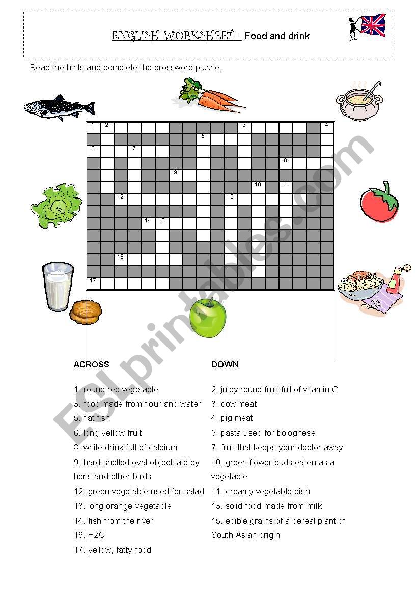 Food drink worksheet