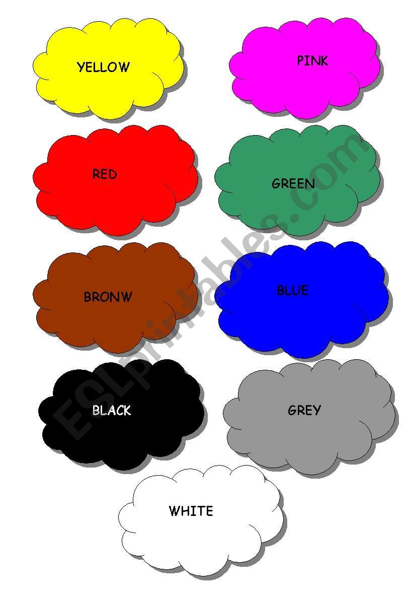 English worksheets: colores