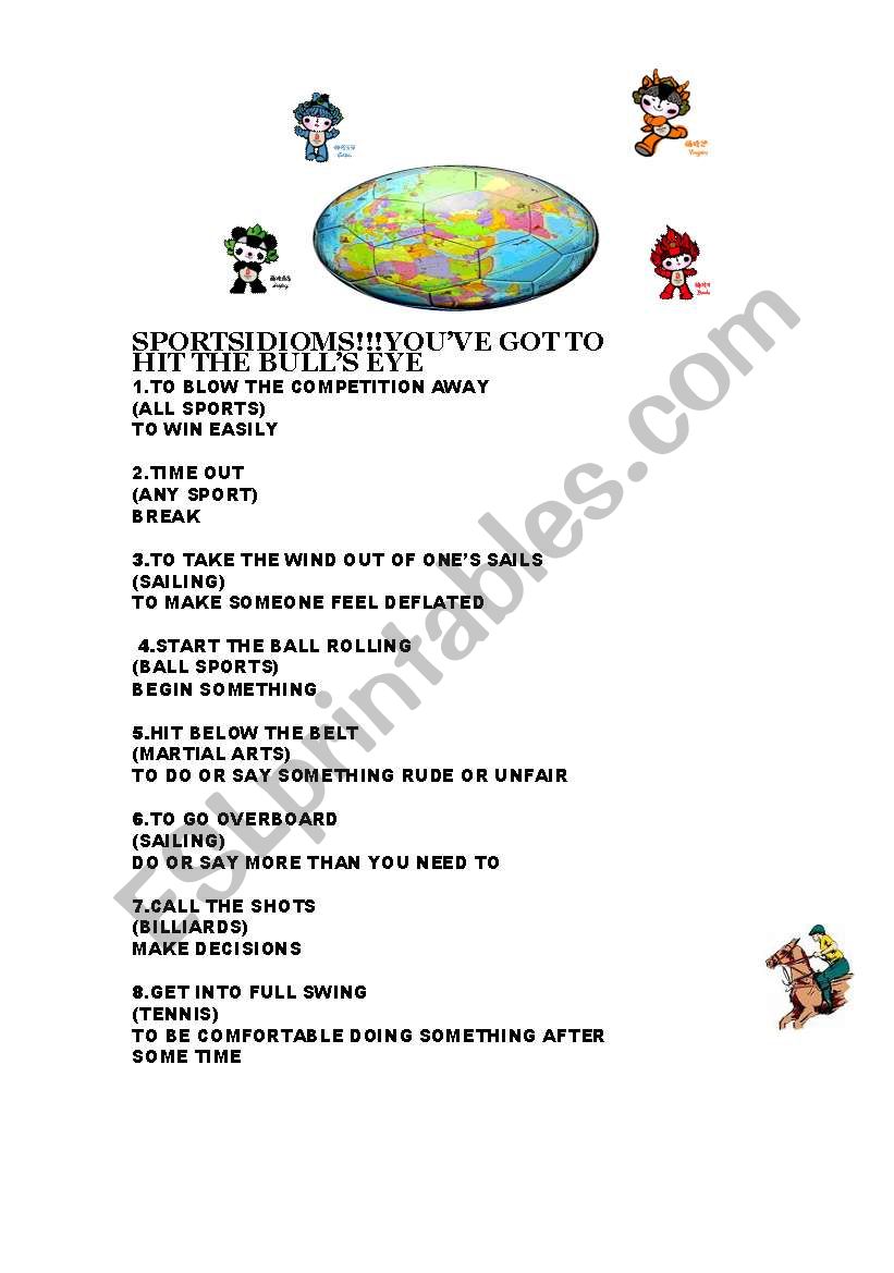 sports idioms-part1 worksheet