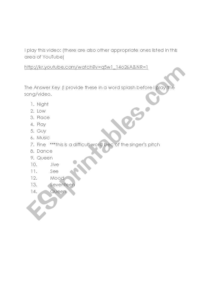 Lyrics Dancing Queen - ESL worksheet by estrada26