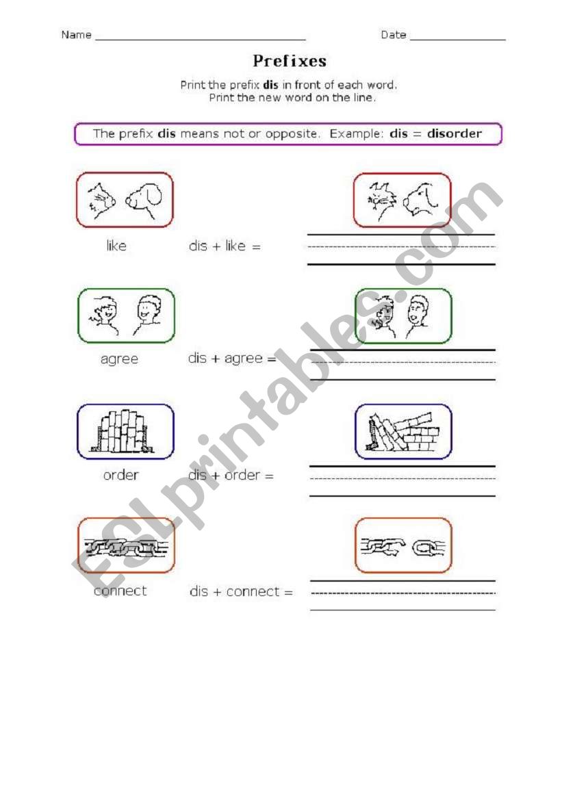 prefixes worksheet