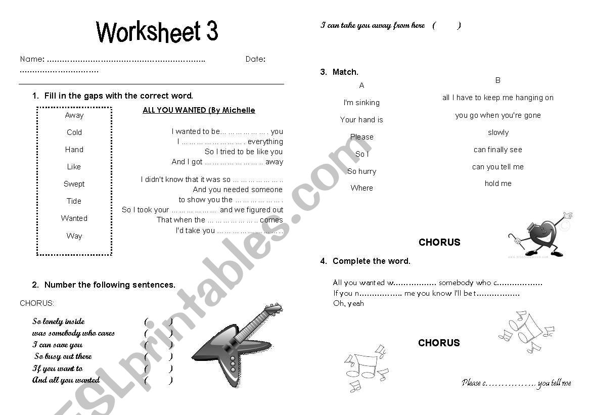 All you wanted worksheet