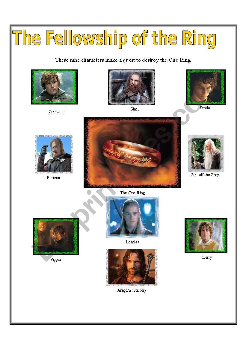 Movie Trailer: The Lord of The Rings The Fellowship of the Ring - ESL  worksheet by Fabione