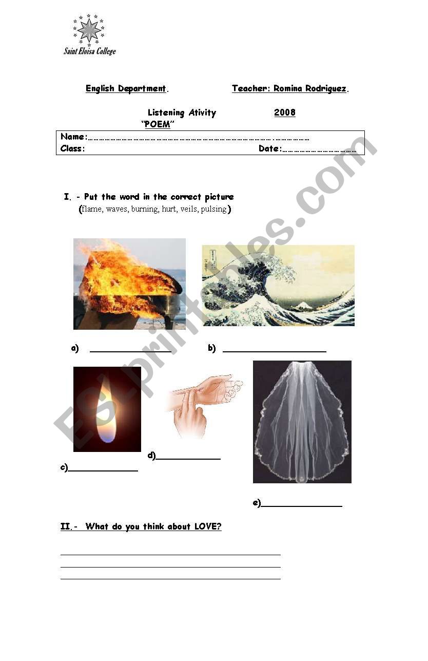 poems worksheet