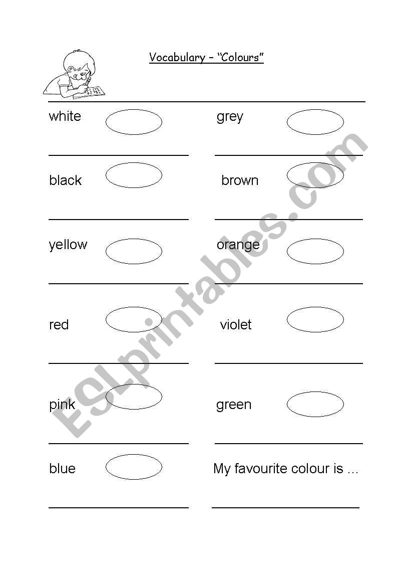 Colours worksheet