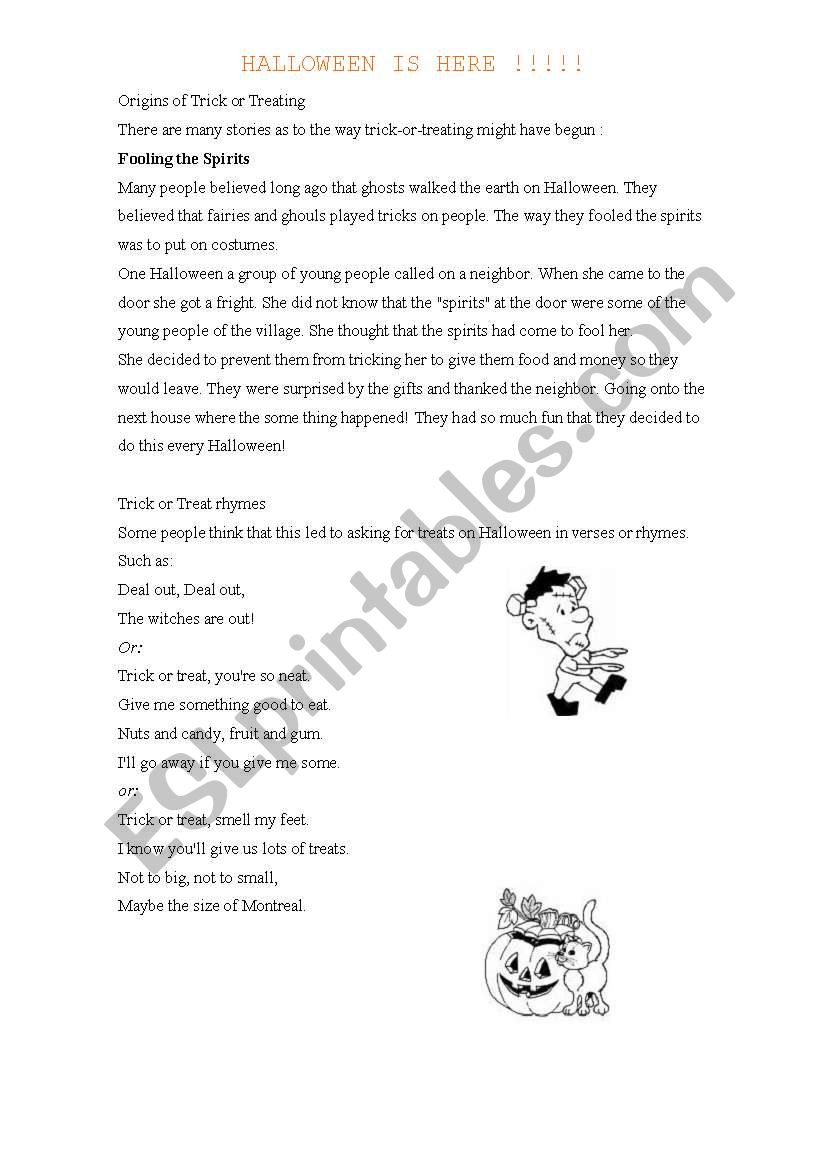 Halloween worksheet