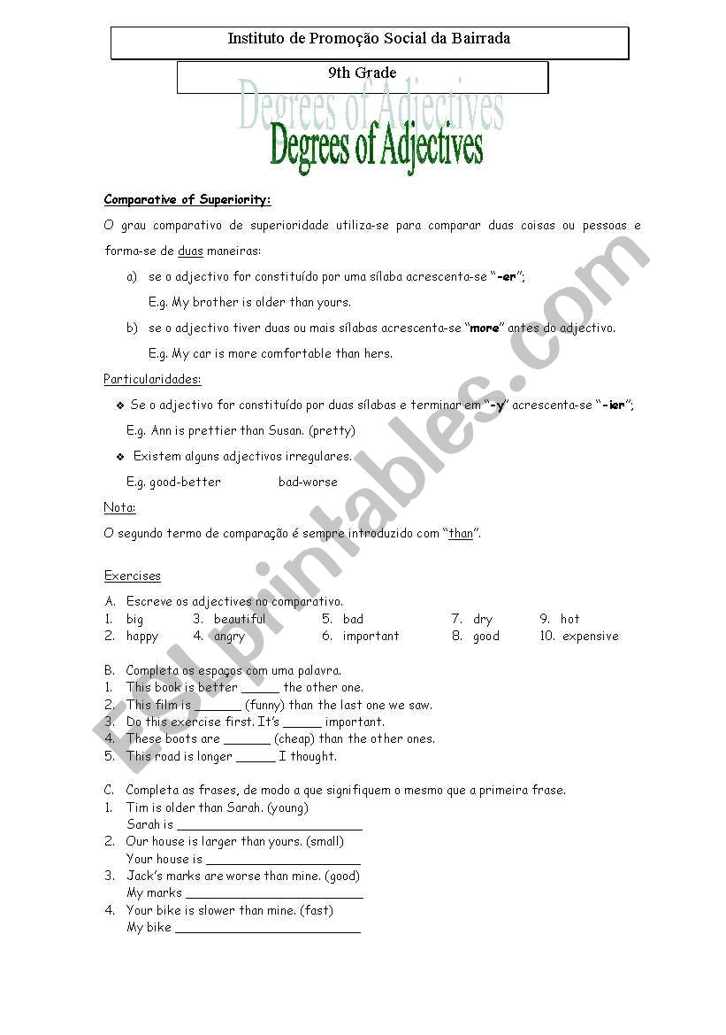 comparative of superiority worksheet