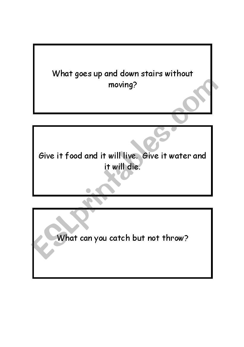 Riddles worksheet