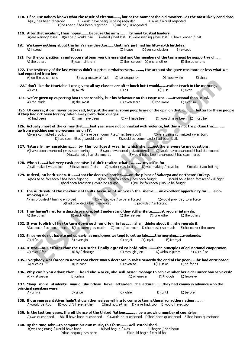 English Worksheets Cumlede Bothi Byrakylan Yeri Doldurma