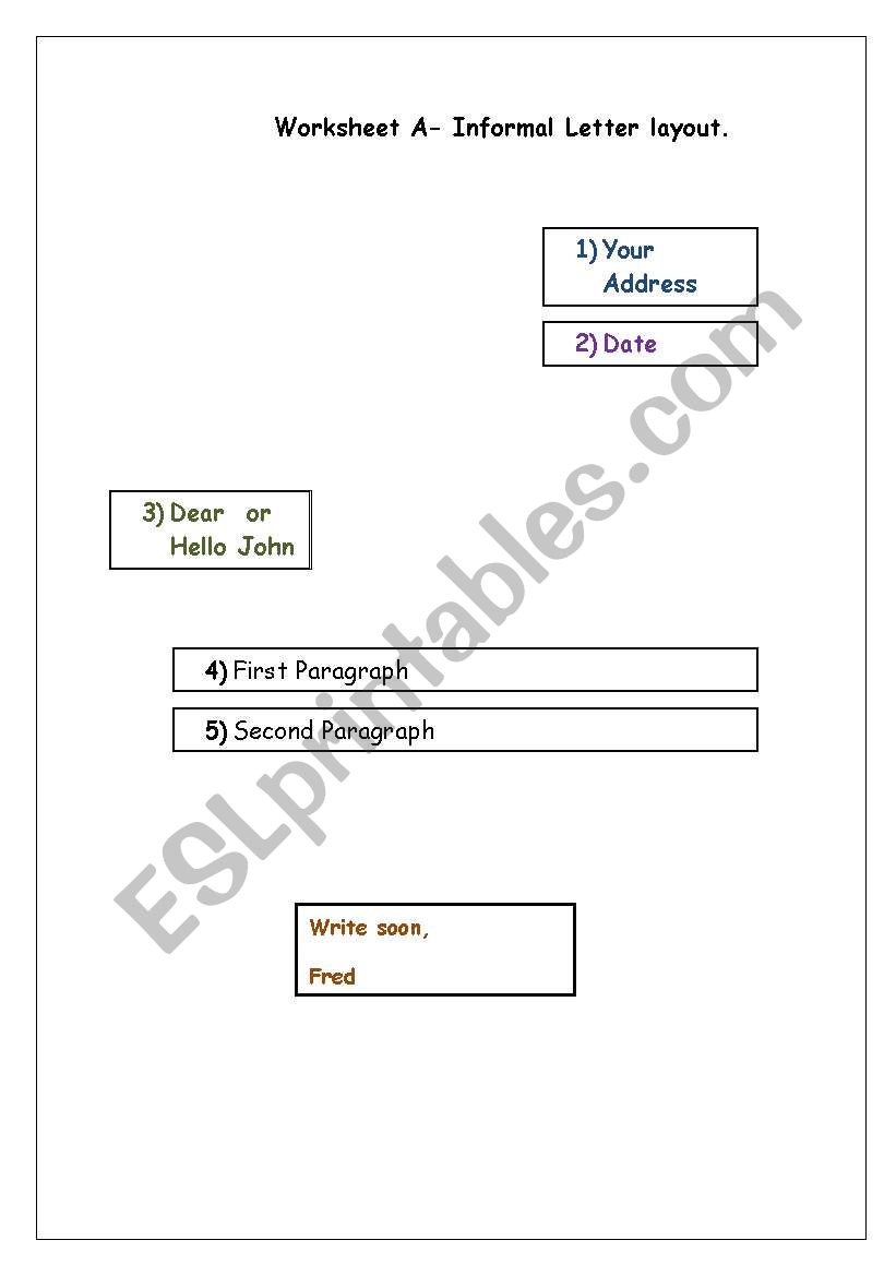 english-worksheets-informal-letter-layout