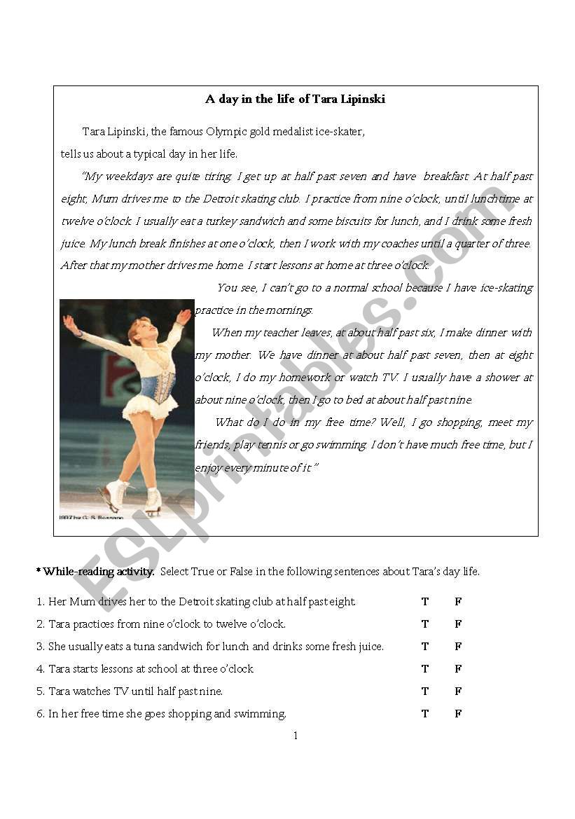 Day life worksheet