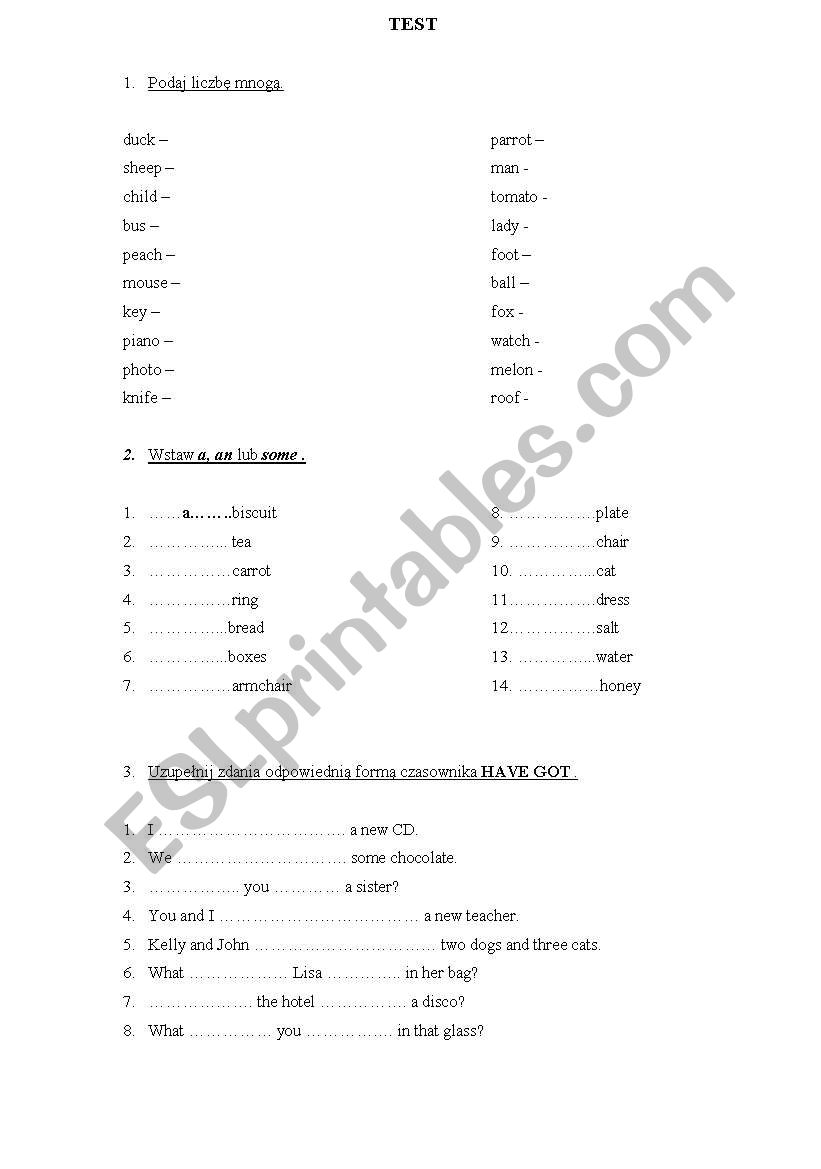 Test worksheet