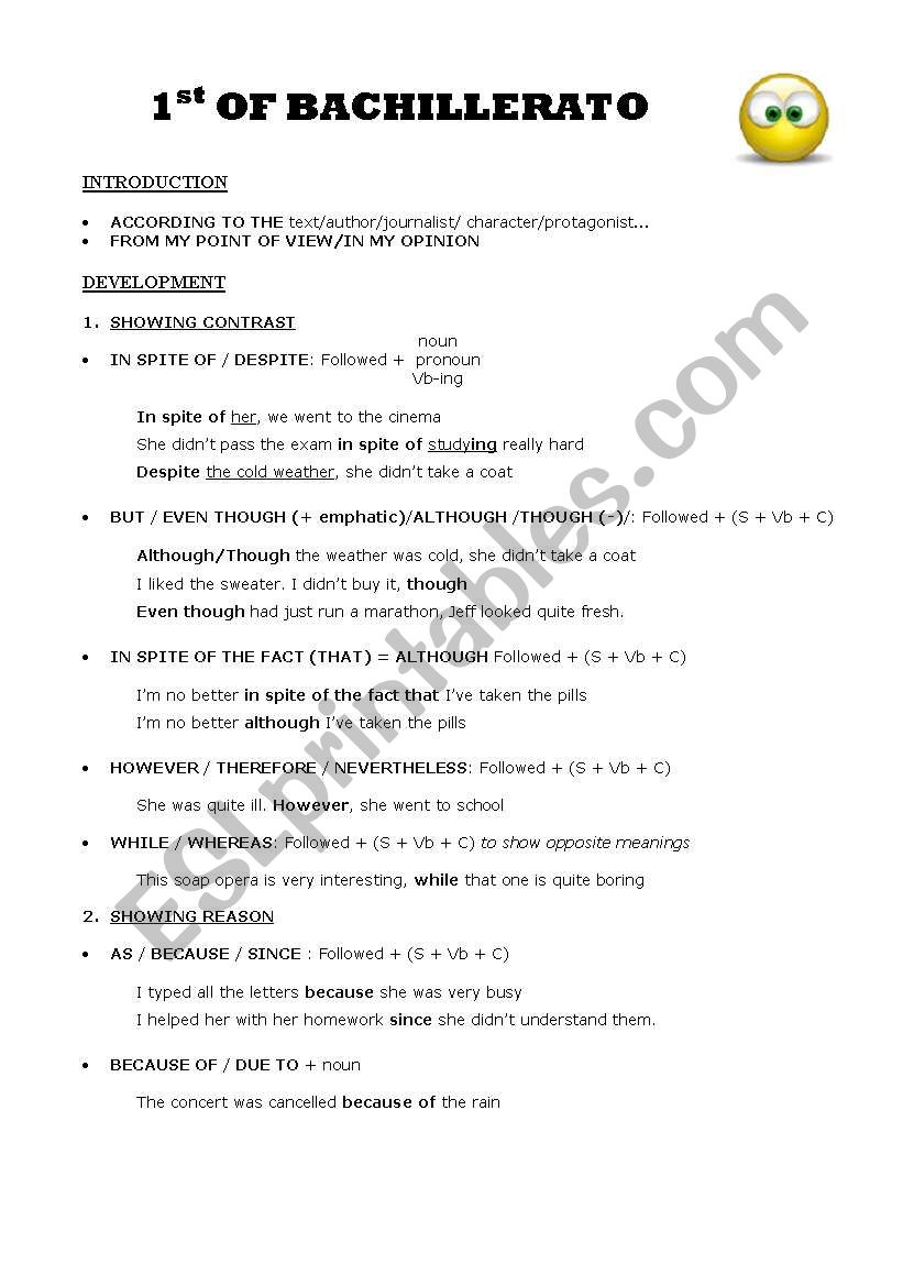 Connectors - Linking Words worksheet