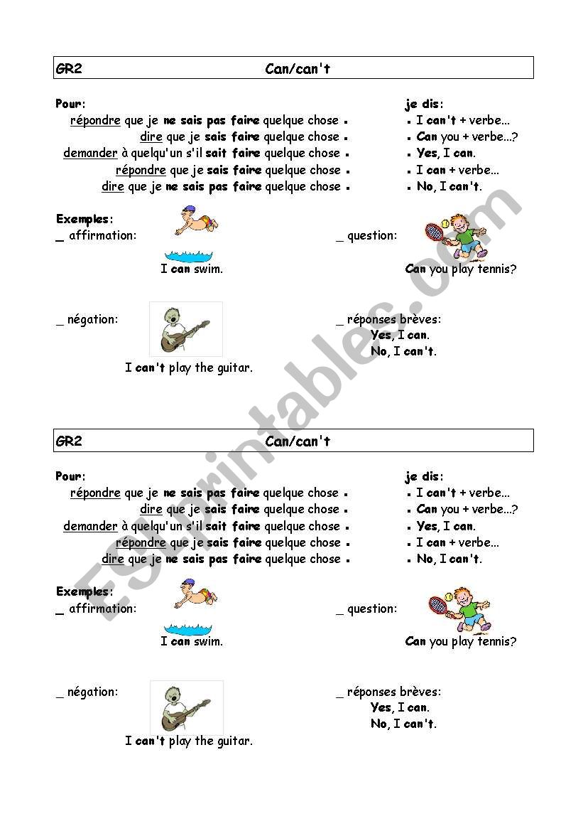 can / cant worksheet