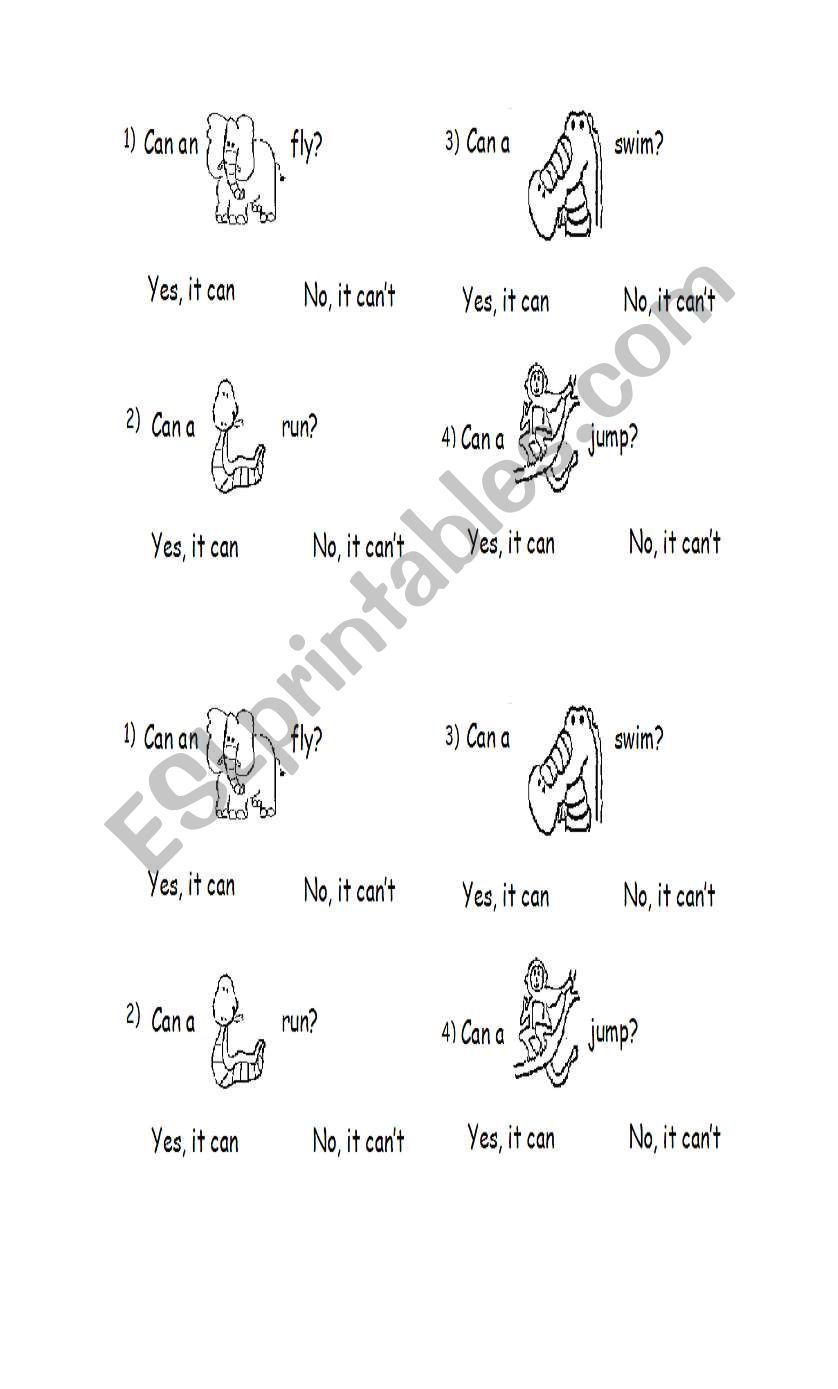 Can or Can´t? - ESL worksheet by rocio88