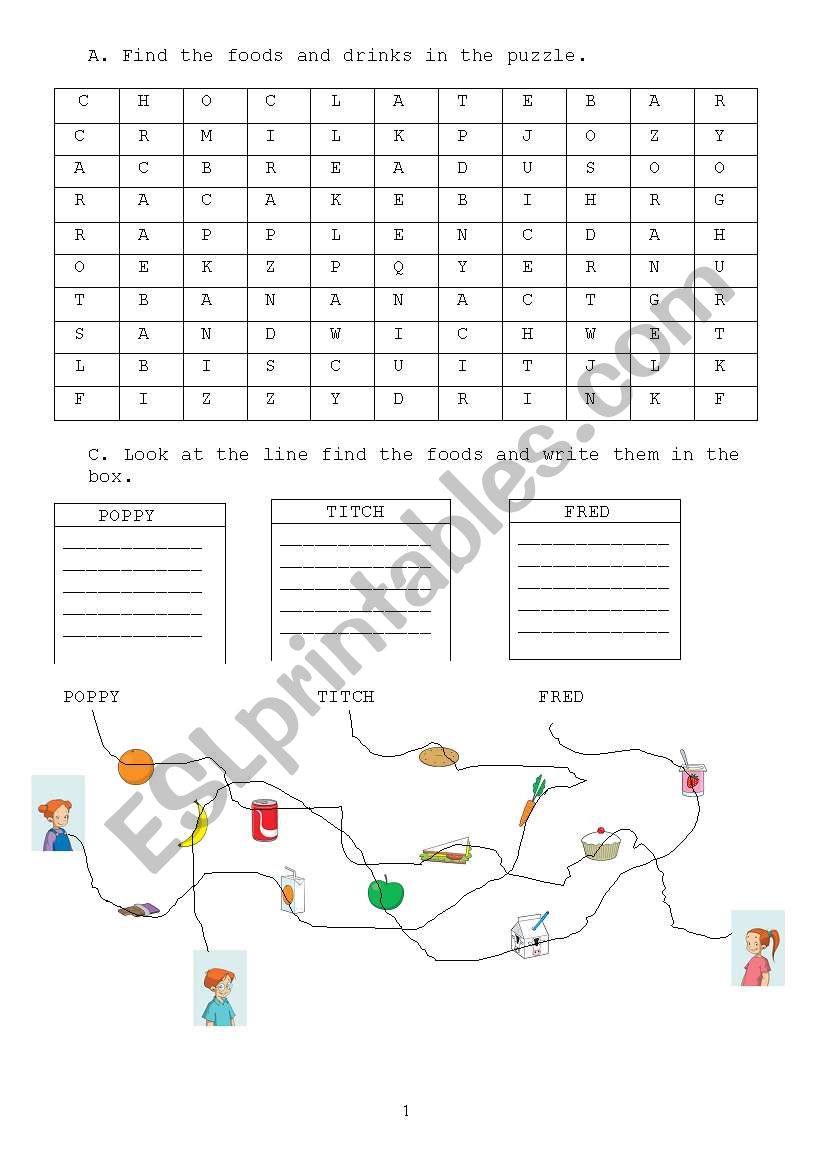 food 2 worksheet