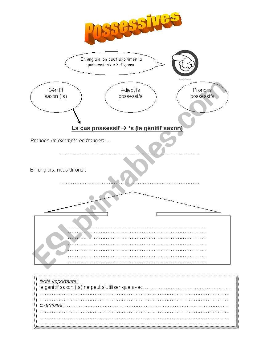 Possessives worksheet