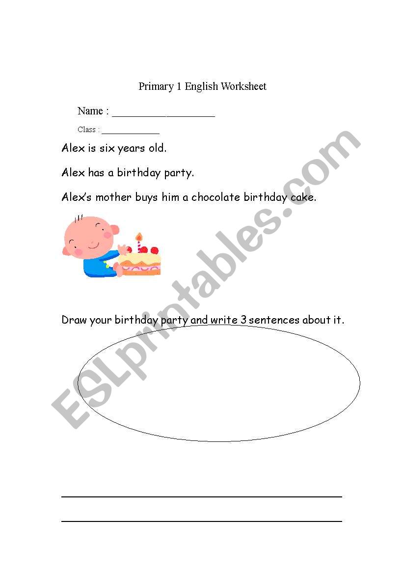 birthday party worksheet