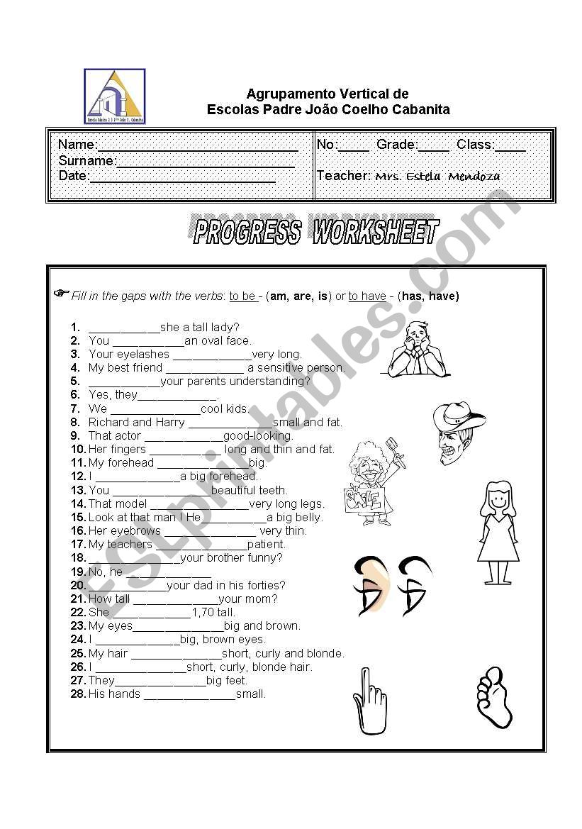 Progress Worksheet - ESL worksheet by Estela M