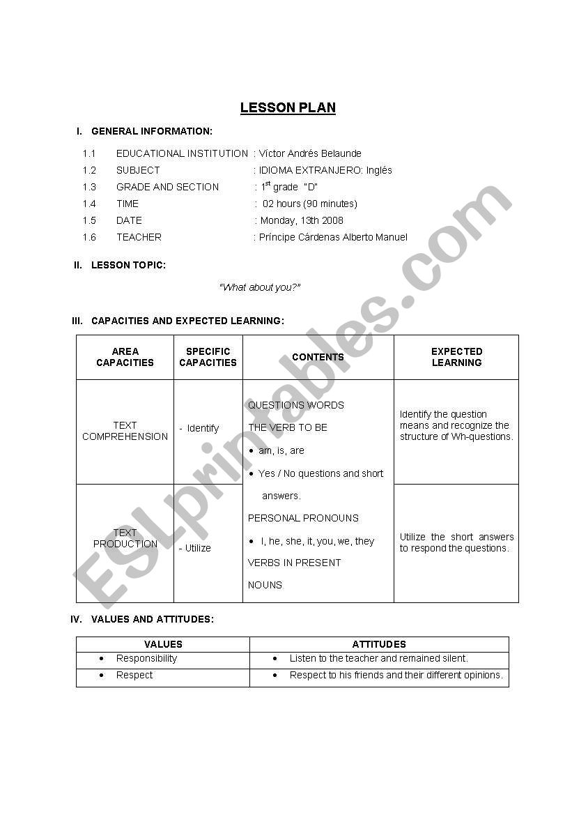 Wh-Question Words worksheet