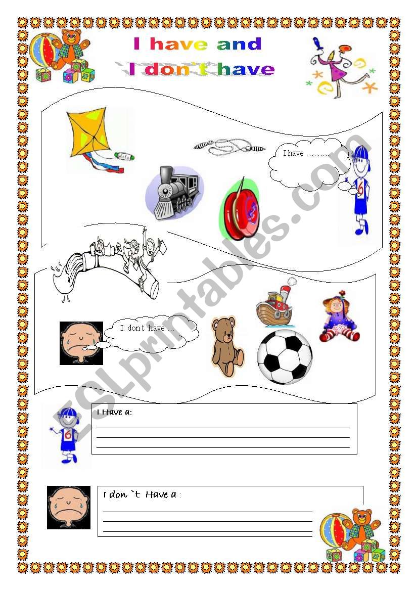 i have and i don`t have - ESL worksheet by apple.teacher