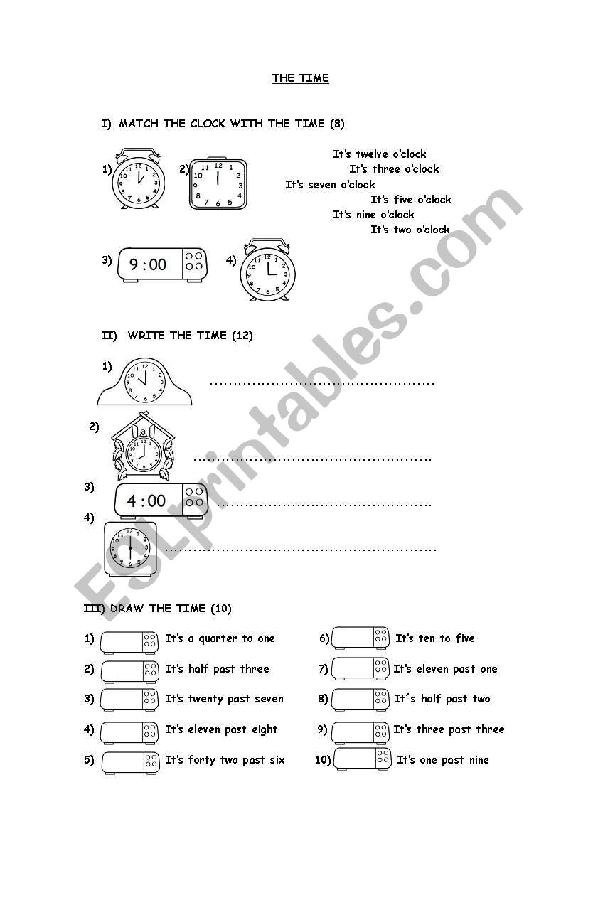 the time worksheet